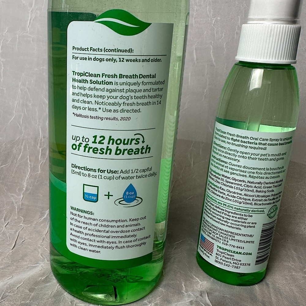 New Tropiclean‎ Fresh Breath Dental Health Solution & Oral Care Spray For Dogs - Picture 5 of 11